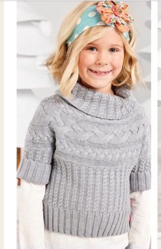 Neu mit Etikett Matilda Jane Mädchen Größe 6 Flachs Reese bauchfreier Pullover Zopfmuster Rollkragen - Bild 2 von 3