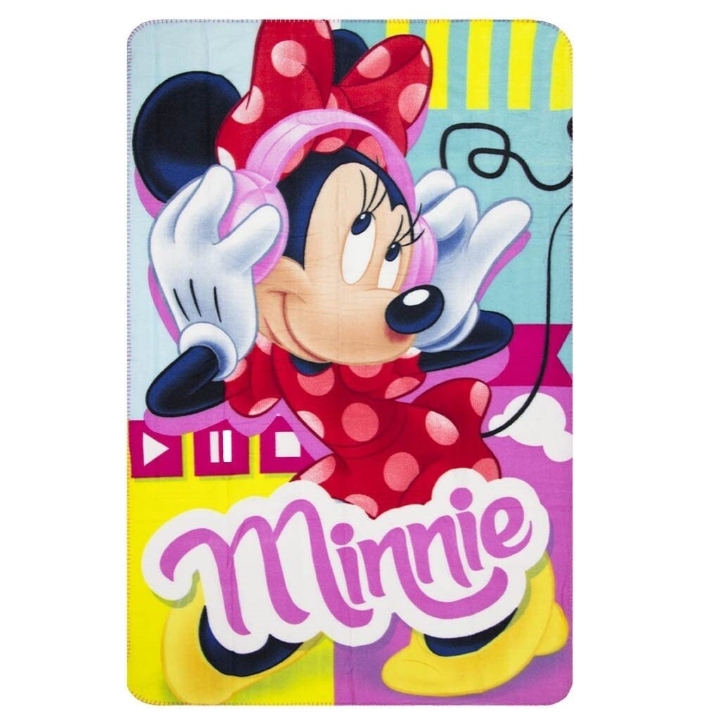 Disney Minnie Mouse Manta de Cuadros 150x100cm En Polar Forro Auriculares