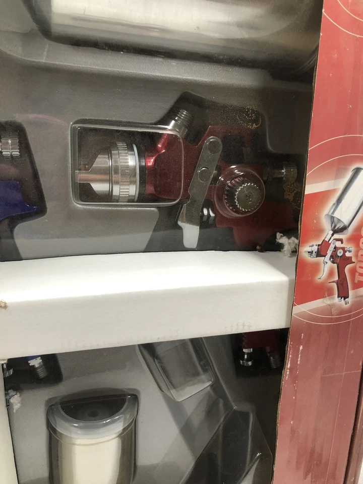 Kit de pistola pulverizadora ATD 9 piezas HVLP ATD-6900 NOB nunca usado! Sin máscara Foto 4 de 4