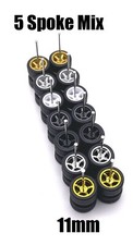 10x Sets Variety 5 Spoke For Real Rider Replace Wheels w/ Rubber Tires Sets 1/64