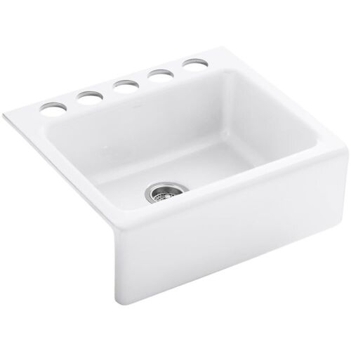 Kohler 6573-5U-0 Alcott 25"x 22" Undermount APRON farmhouse SINK, WHITE