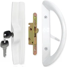 White Patio Door Handle Set Patio Sliding Door Handle Set with Mortise Lock - US