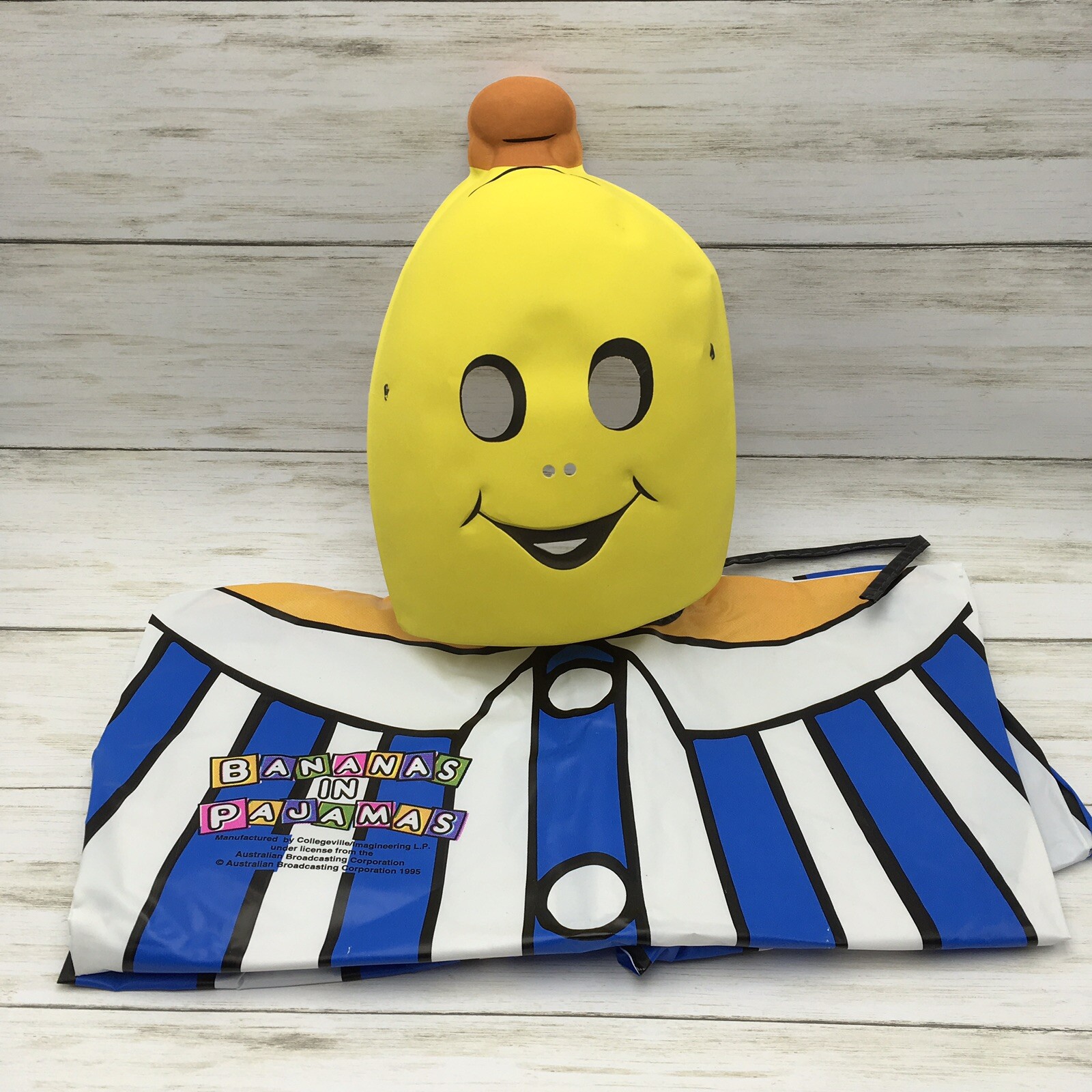 1995 Collegeville Halloween Costume With Mask Bananas in Pajamas Child