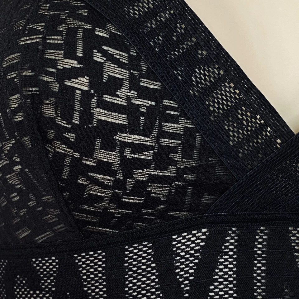 Sujetador deportivo CALVIN KLEIN negro transparente malla sin forro camiseta sin mangas S Foto 4 de 4