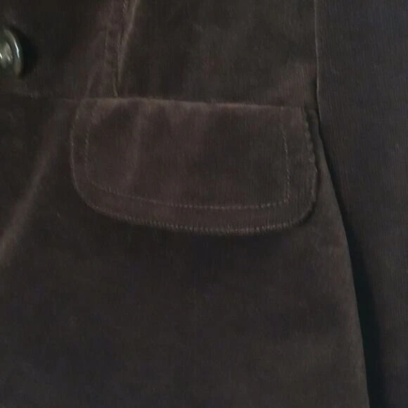 Blazer Nine West Pana Mediano Marrón Bolsillo Abotonado Ajustado Negocios Carrera Foto 3 de 4