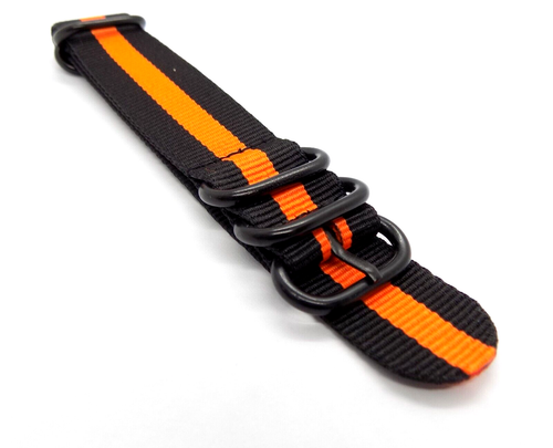 Black Steel Buckle 5 Rings Zulu Military G10 MOD NATO Nylon Men Watch Strap Band - Picture 20 of 25