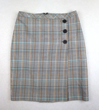 TALBOTS - WOMEN'S GRAY PLAID PENCIL SKIRT - SIZE 4P
