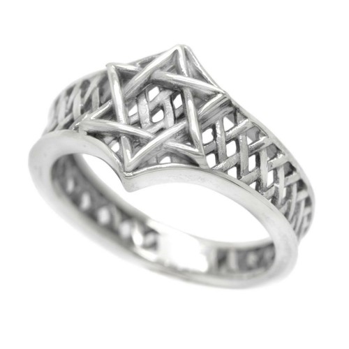Star of David Ring, King Solomon Ring, Jewish Star, Sterling Silver Men Ring - Picture 4 of 12