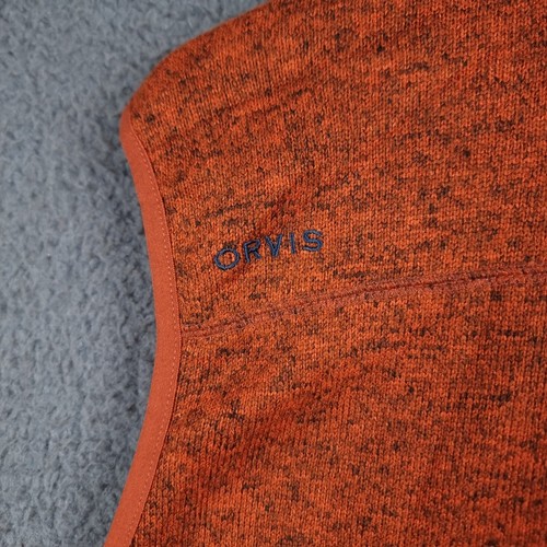 ORVIS Gilet Jacket Mens L Large Brown R65 Sweater Vest Fleece Knit Full Zip - Picture 4 of 11
