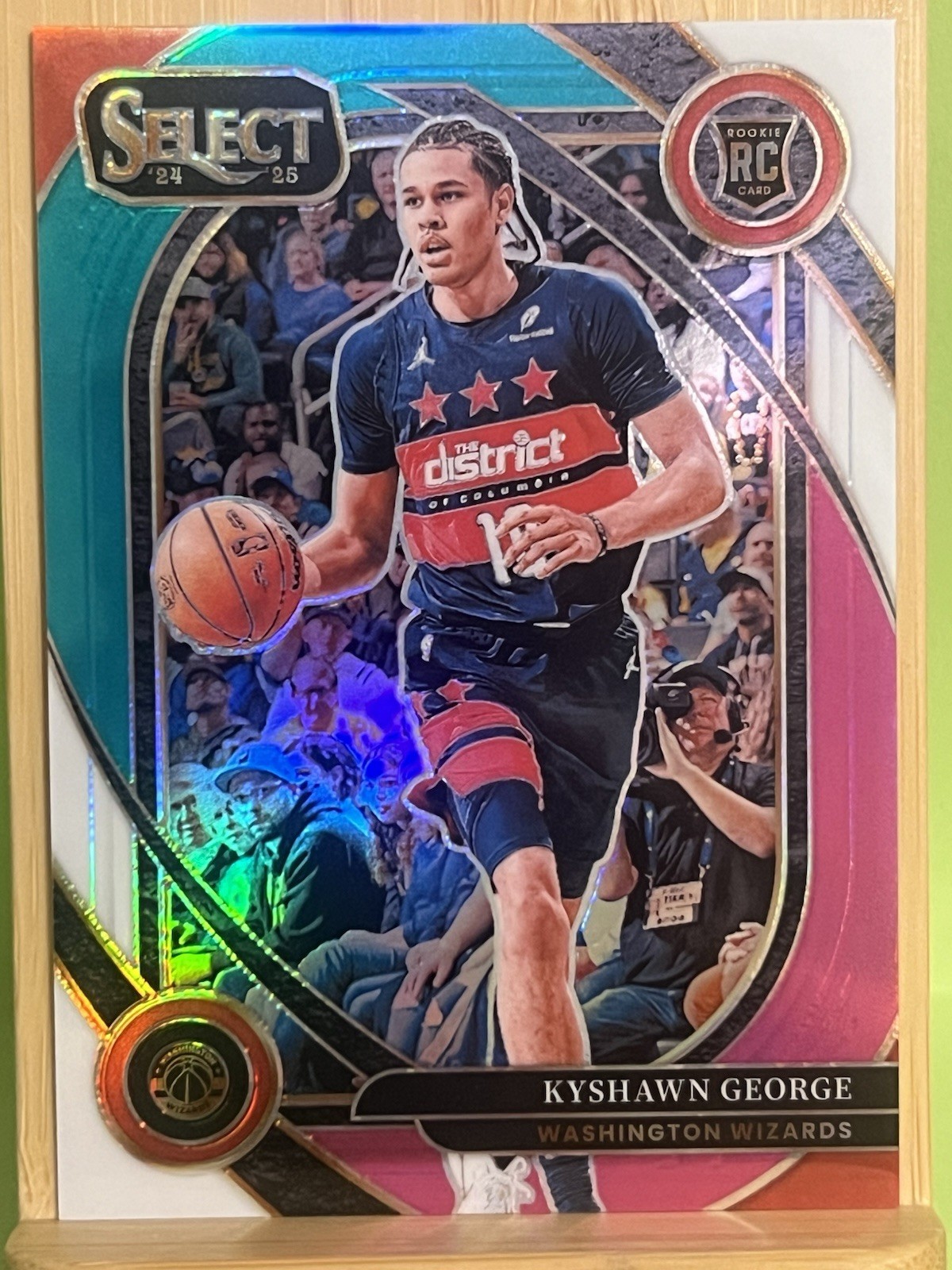 Kyshawn George ROOKIE RC 2024-25 Select Courtside #285 Teal White Pink Prizm /49
