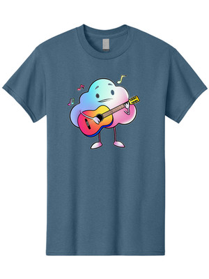 Cloud-Playing-Guitar-3 Mens Graphic Tee, 100% Cotton, Casual Summer Wear