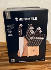 Henckels 15 Piece Stainless Steel Knife Set with FSC-Certified Wood Block
