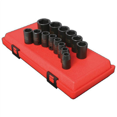 SUNEX SOCKET SET IMPACT 1/2IN. DRIVE 14 PC STD METRIC