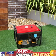 4-Gallon Universal Generator Gas Fuel Tank w/ Chrome Cap Gauge Petcock Valve Red