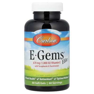 E-Gems  Elite, Vitamin E with Tocopherols & Tocotrienols, 60 Soft Gels