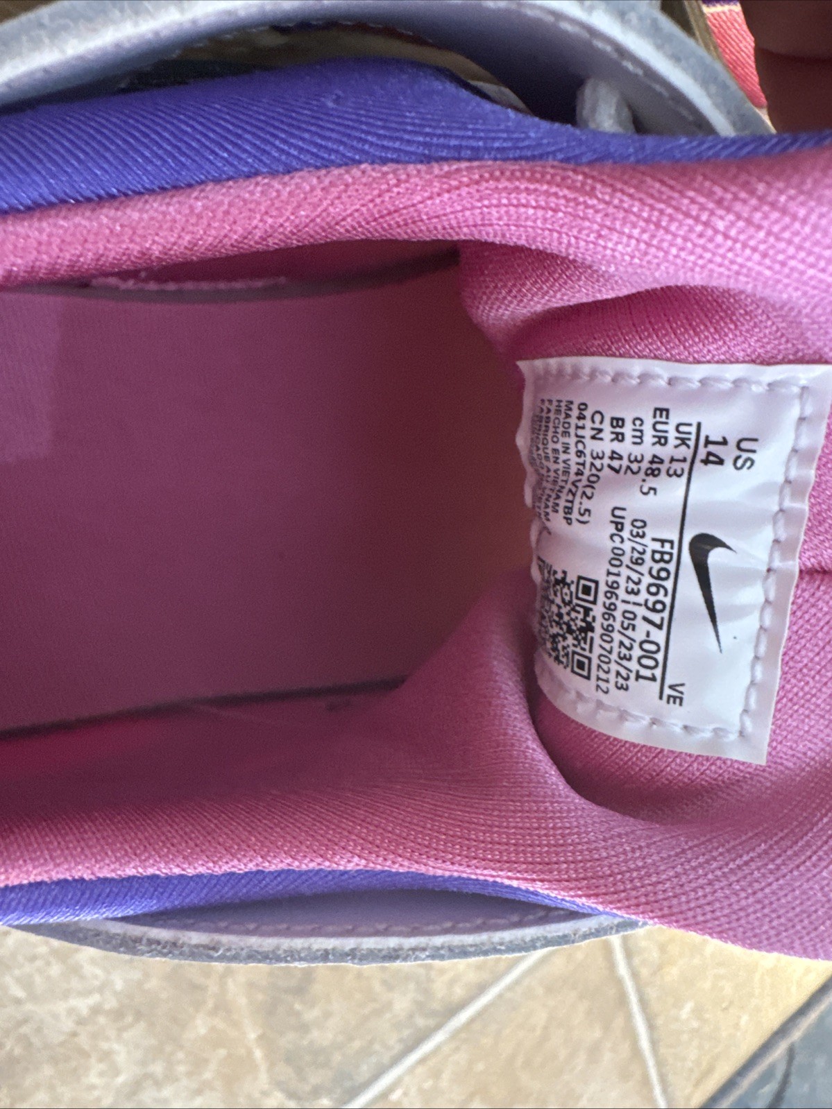 Nike Air Huarache Run PRM Playful Pink/Blue/Sail White FB9697-001 Sz M :14