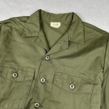 Vintage Military Utility Shirt Mens 17.5 Fits XL OG 507 Vietnam Era Dura Press