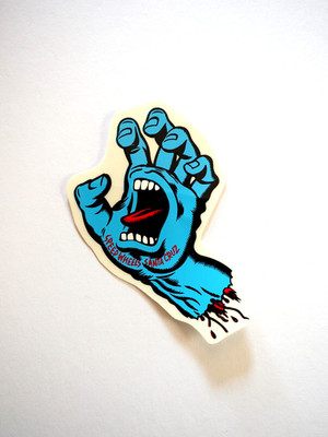 NOS Small Speed Wheels - Screaming Hand. Santa Cruz Skateboard. V2 OG Sticker