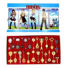 New Zodiac Spirit Key Set FAIRY TAIL 24 Pcs. Necklace & Keychain Feari Teiru