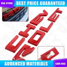 Overlay Letters Emblem FOR Chevy Silverado Custom Front Grille 2022-2025 Red