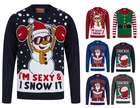 Mens Slogan Ugly Xmas Novelty PUB HOODY FESTIVE Christmas Jumper Knitwear Top