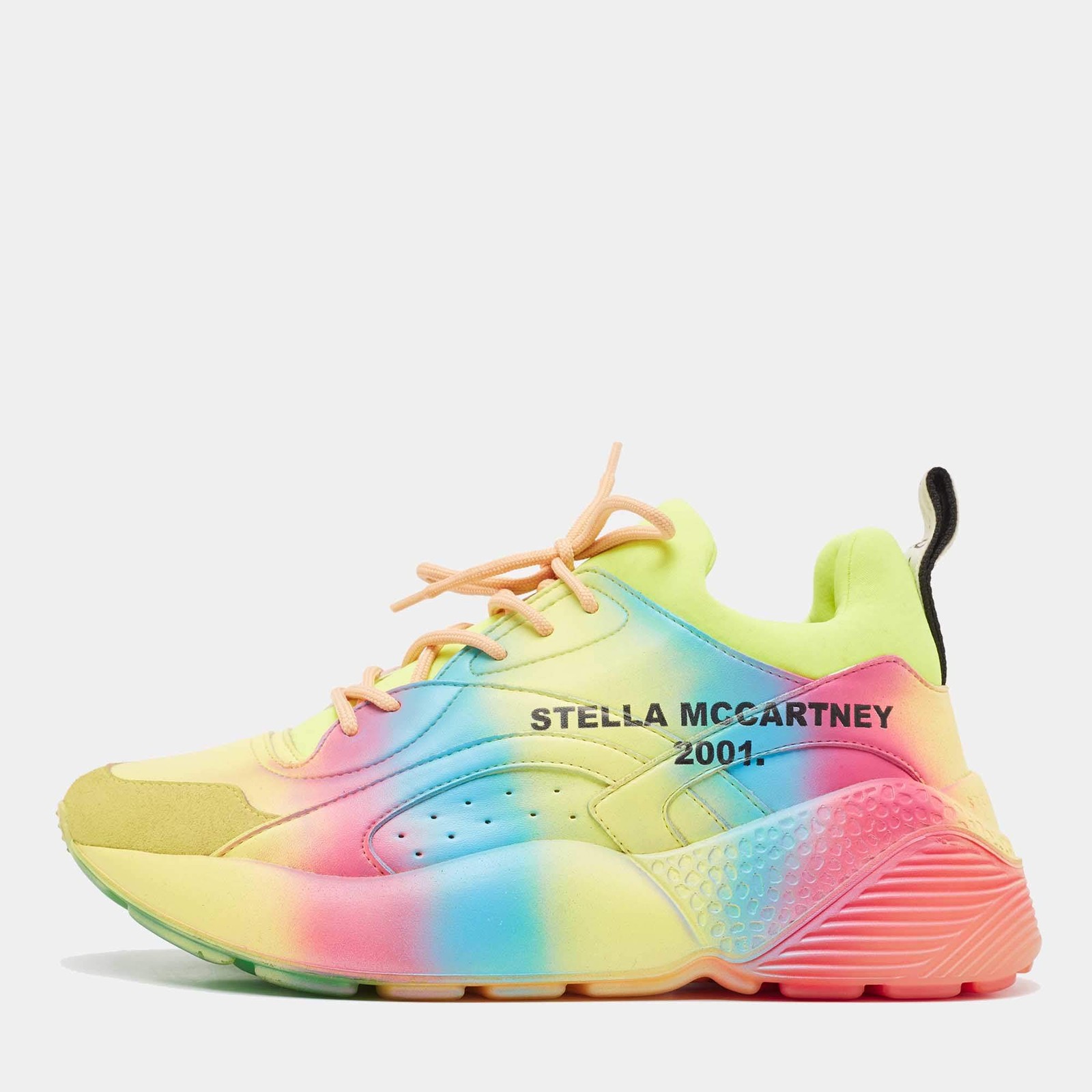 Stella McCartney Eclypse Size 39 Multicolor Fabric and Faux Leather Lace Up