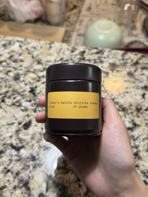 20 Gram Tin Of Singature Japanese Houjicha Powder Rocky s Matcha Brand (Sampled)