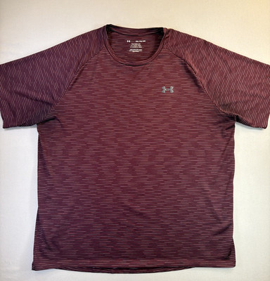 Under Armour The Tech Tee Mens XXL Short Sleeve Shirt Maroon Space Dye Loose Fit