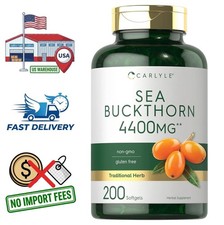 Sea Buckthorn Berry Oil 4400mg Extract  200 Softgels  Natural Omega 7