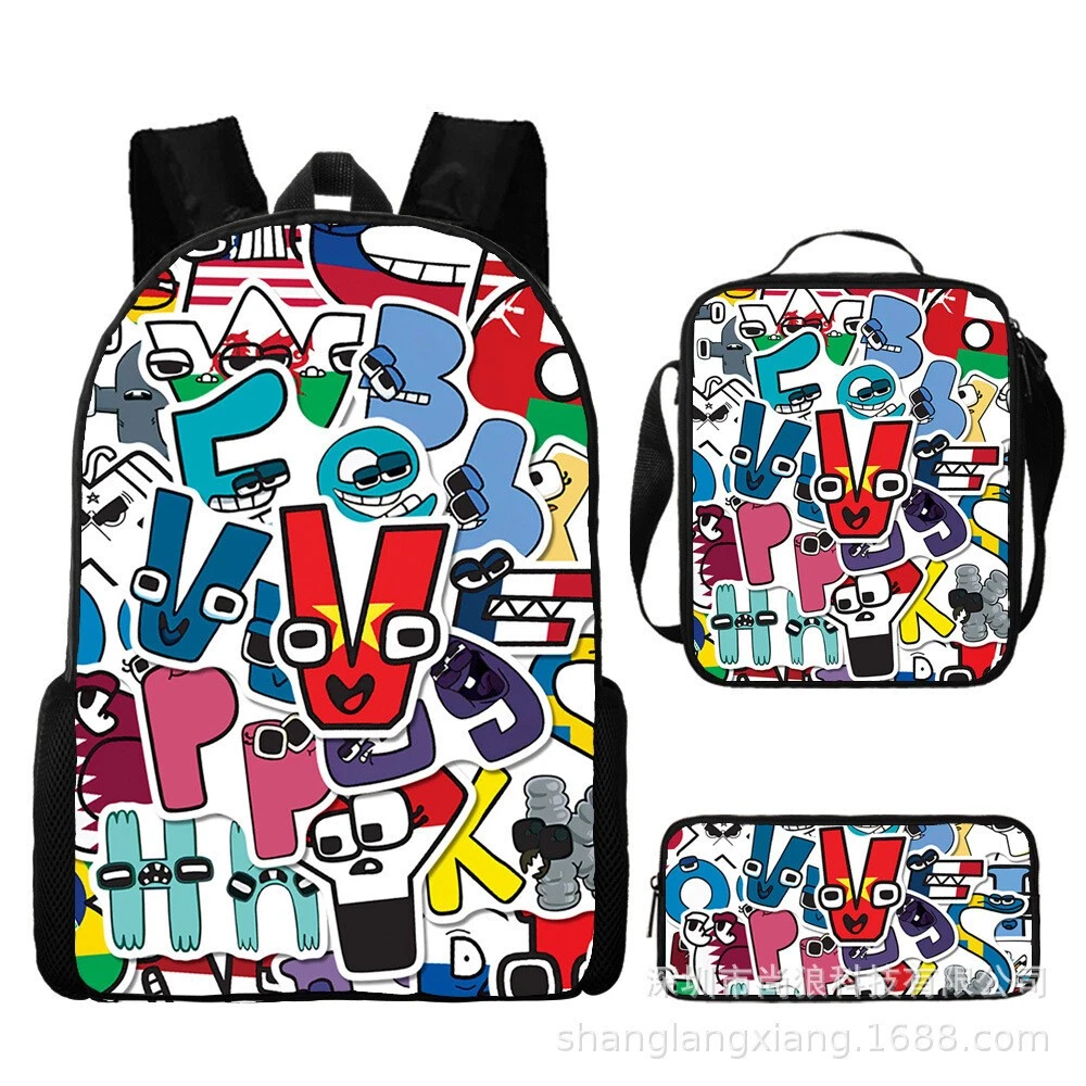 Alphabet Lore Backpack Set, Cute for Boys Girls