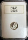 1963 Roosevelt Dime 10c NGC Sample Slab "Fatty" Holder #90