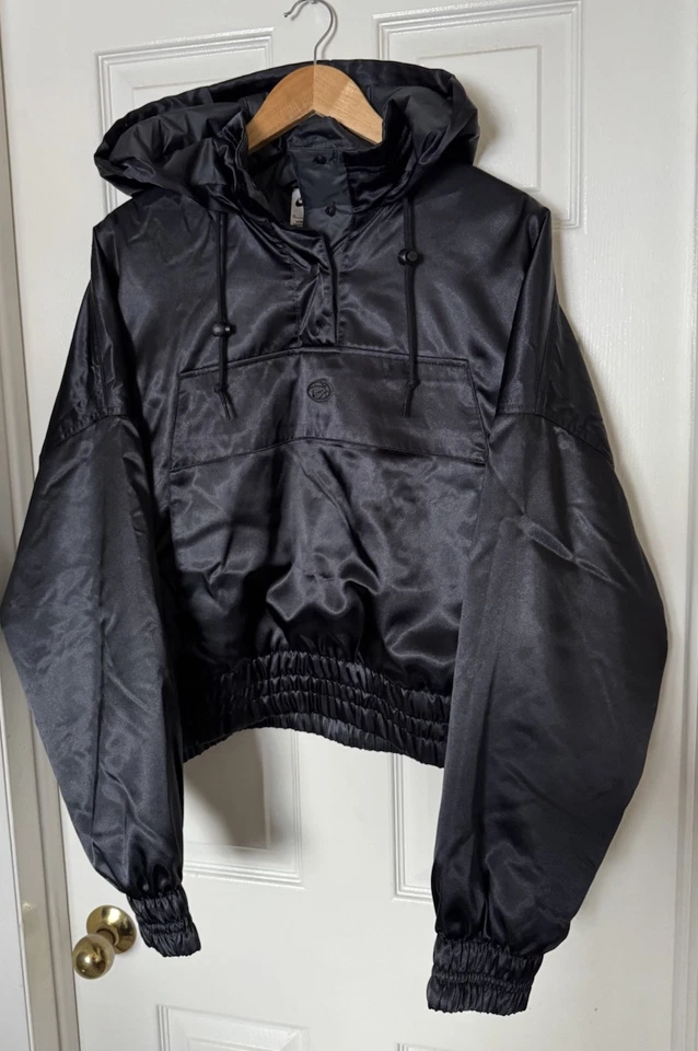 Nike Women’s XL Sportswear Circa 96 Anorak Hooded Jacket Black DV8082-010 NEW - Image 3 of 4