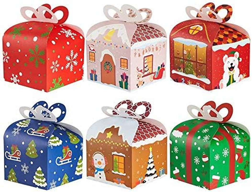 Christmas Goody Gift Boxes,Xmas Treat Boxes Assorted Paper Candy Boxes For Kids'