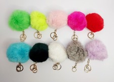 Lote de 10 Pompones Cartera Dije Llavero Llavero Esponjoso Peluche Bola Llavero Pom-Pompón