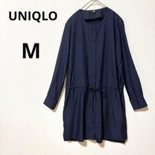 Uniqlo Navy Rayon Tunic Dress M Long Sleeve No Color New Unused