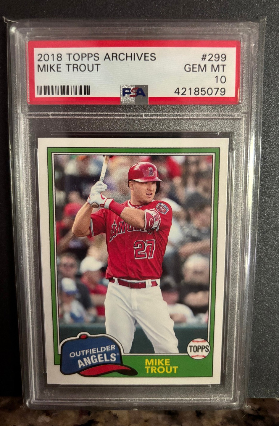 2018 Topps Archives 1981 Design Mike Trout CARD  #299 ANGELS  PSA 10 GEM MT RUC