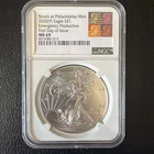 2020 (P) $1 Silver Eagle Emergency Production NGC MS69 First Day of Issue