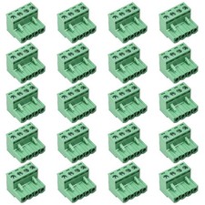 20 pcs 4 Pin 5.08mm Pitch Pluggable PCB Angle Screw Terminal Block Plug Conne...