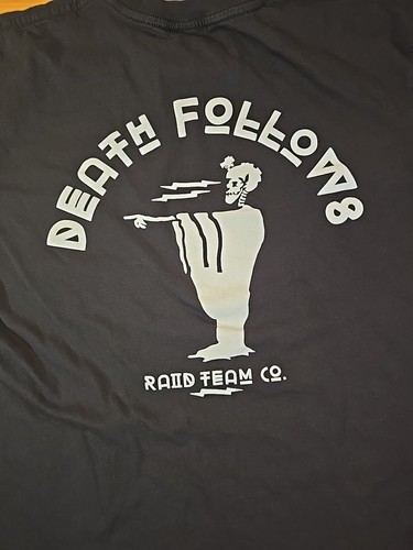Raid Team Co Death Follows Black T-Shirt Size Large Military. D2 - Picture 7 of 7