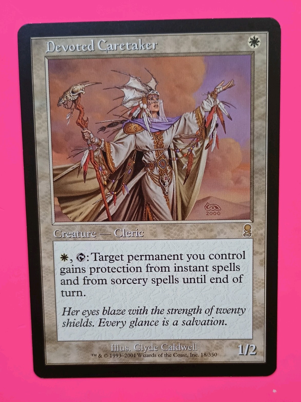 Magic the Gathering MTG Odyssey DEVOTED CARETAKER  LP/EX  RARE  2001 Nice!
