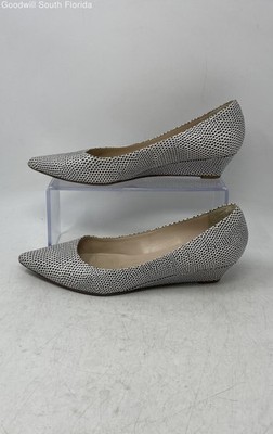 L.K Bennett Womens Black White Pointed Toe Slip-On Pump Heels Size EUR 37.5