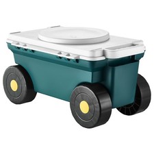 Optimized 276lb Rolling Garden Cart with Seated Convenience