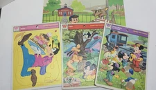 Set Of 4  1950s Vintage DISNEY Frame Tray PUZZLES by Whitman