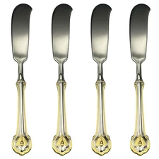 Wallace Napoleon Bee Gold Accent 18/10 Stainless Butter Spreader (Set of Four)