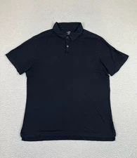 Flint and Tinder Polo Shirt Mens Large Black Pima Cotton Made USA Classic Casual