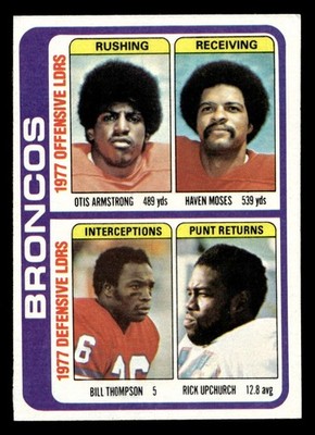 1978 Topps #508 Otis Armstrong/Haven Moses/Bill Thompson/Rick Upchurch TL Ex-Min