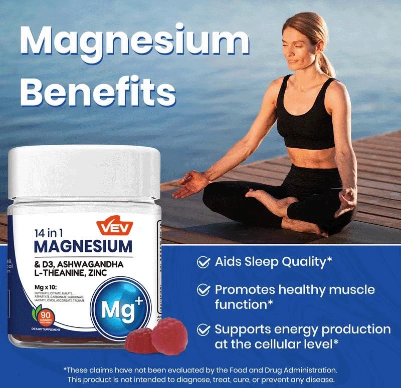 VEV Magnesio Complejo DeepCalm 14 en 1 Gomitas L-Teanina D3 Sin Azúcar Añadida Vega Foto 3 de 4