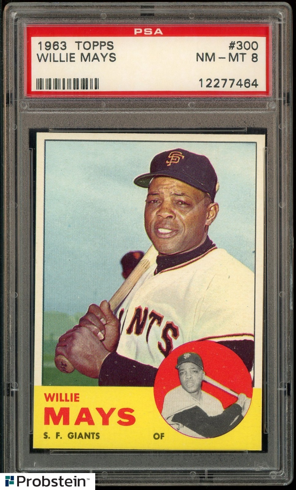 1963 Topps #300 Willie Mays San Francisco Giants HOF PSA 8 NM-MT CENTERED