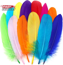 Ballinger Colorful Goose Feathers for Crafts - 120Pcs 6-8Inch Craft Colored Feat