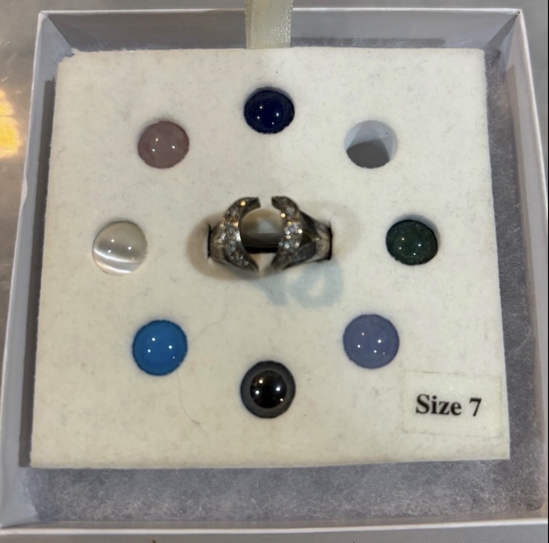 Sterling Silver 925 Ring Interchangeable Stones  … - image 1